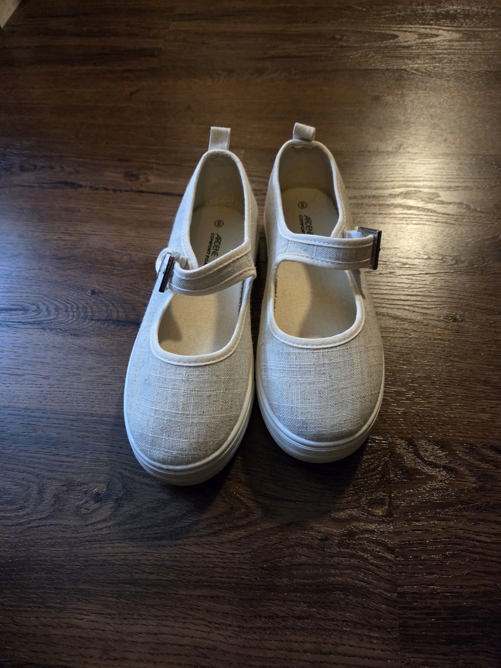 ☀️ 3/$15 - Ardene Cream Mary Jane Canvas Shoes with Buckle - Picture 3 of 9